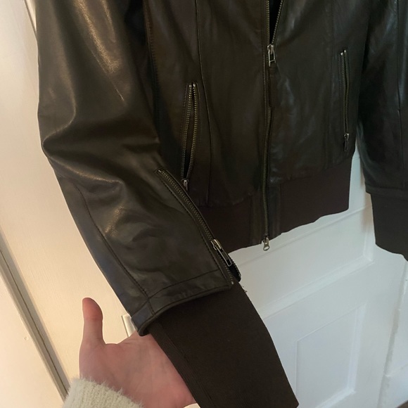 Mackage - Aritzia - Brown Lambskin Leather Jacket - Picture 6 of 10